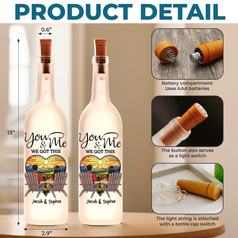 Custom Name You and Me Couple Gifts - Personalized Bottle Lamp