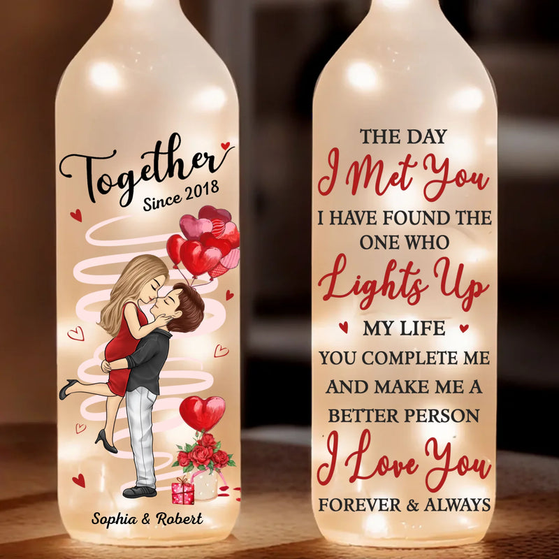 Let Love Light The Way - Couple Personalized Custom Bottle Lamp - Gift For Husband Wife, Anniversary
