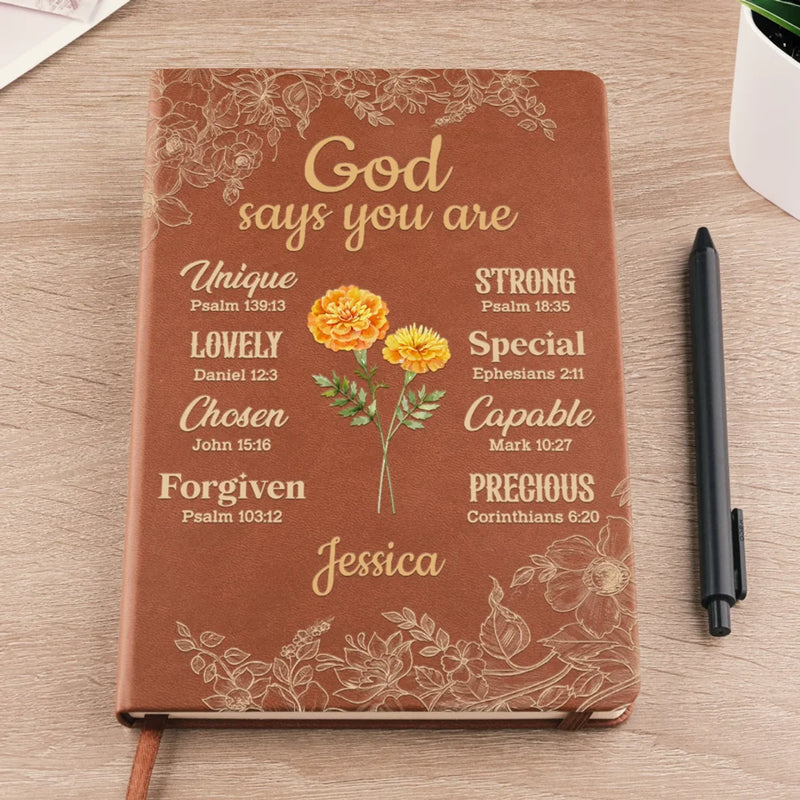 Unique And Full Of Charm, It's You - Family Personalized Custom Leather Journal - Gift For Yourself, Best Friends, Siblings, Family Members