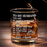 Custom Name Husband Love Gift - Personalized Whiskey Glass