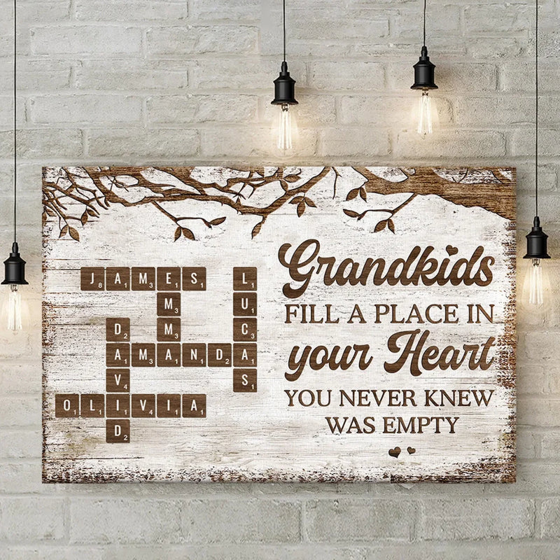 Life Is Sweeter With Grandchildren - Family Personalized Custom Horizontal Canvas - Gift For Grandma, Grandpa, Grandkid