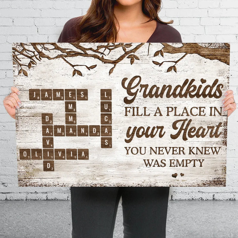 Life Is Sweeter With Grandchildren - Family Personalized Custom Horizontal Canvas - Gift For Grandma, Grandpa, Grandkid