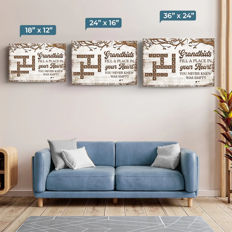 Life Is Sweeter With Grandchildren - Family Personalized Custom Horizontal Canvas - Gift For Grandma, Grandpa, Grandkid