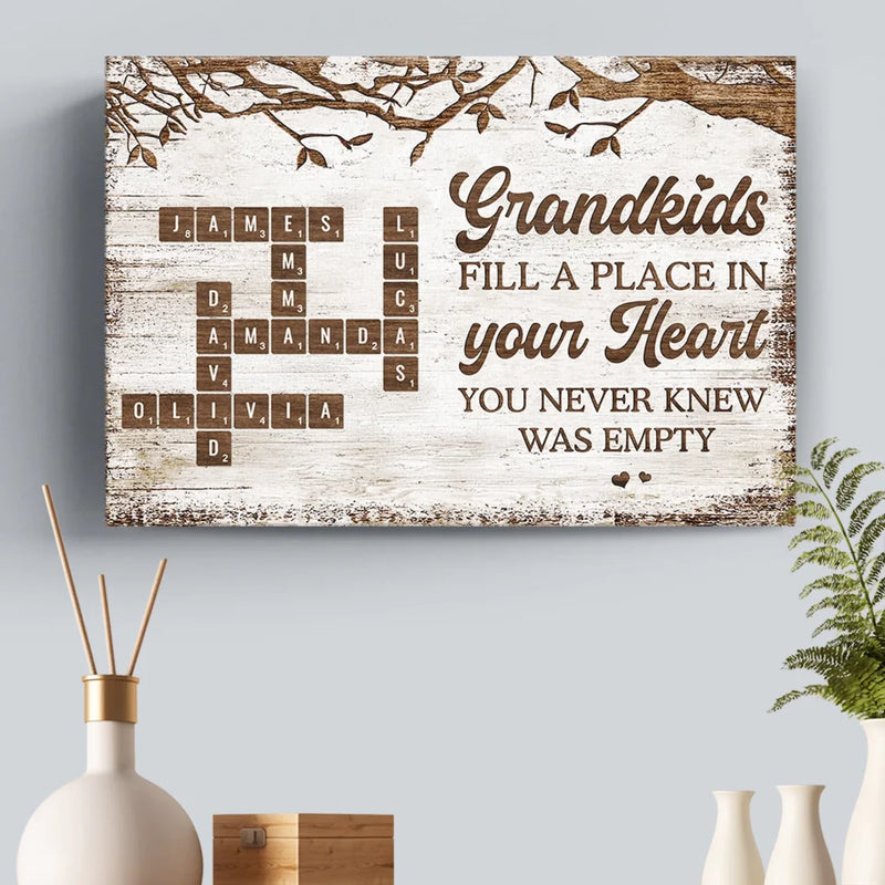 Life Is Sweeter With Grandchildren - Family Personalized Custom Horizontal Canvas - Gift For Grandma, Grandpa, Grandkid