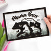 A Mama Bear Loves With Fire And Strength - Family Personalized Custom 2-Layered Wooden Plaque With Stand - Gift For Mom, Grandma