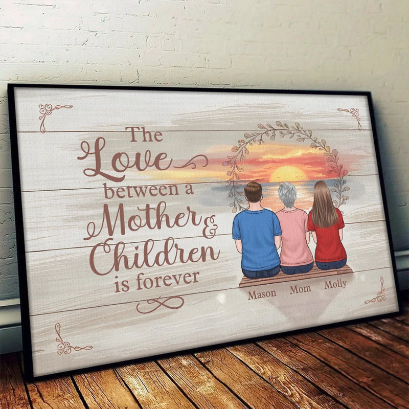 Custom Name Mother and Children Keepsake Decor - Personalized Poster