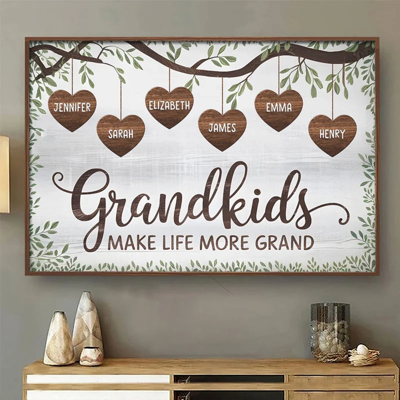 From A Grandma’s Roots Grows A Grandchild’s Dreams - Family Personalized Custom Horizontal Poster - Gift For Mom, Grandma
