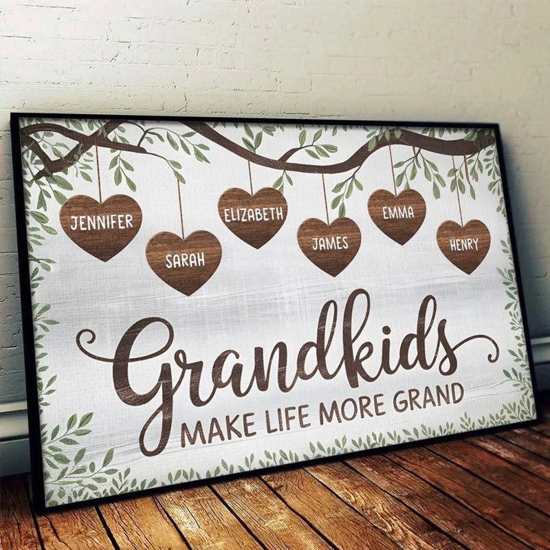 From A Grandma’s Roots Grows A Grandchild’s Dreams - Family Personalized Custom Horizontal Poster - Gift For Mom, Grandma
