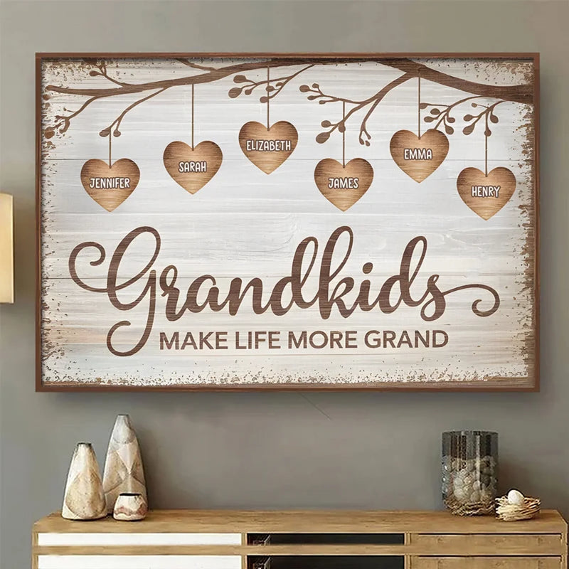 Custom Name Grandkids Family Gifts for Grandparents - Personalized Poster