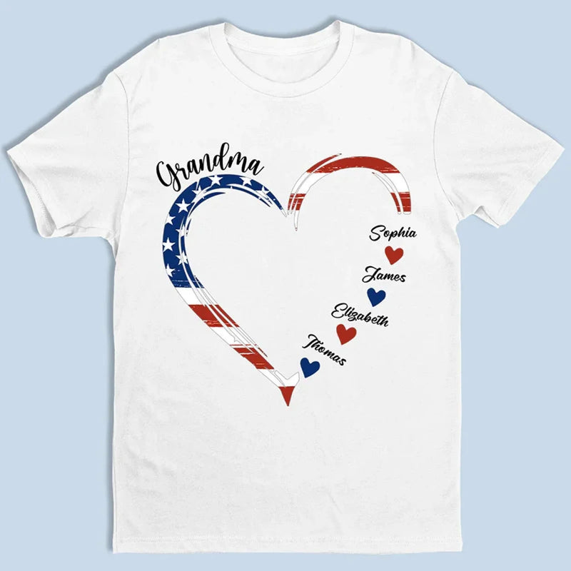 Home Is Where Your Grandma Is - Family Personalized Custom Unisex T-shirt, Premium T-shirt, Hoodie - Independence Day, 4th Of July, Birthday Gift For Grandma