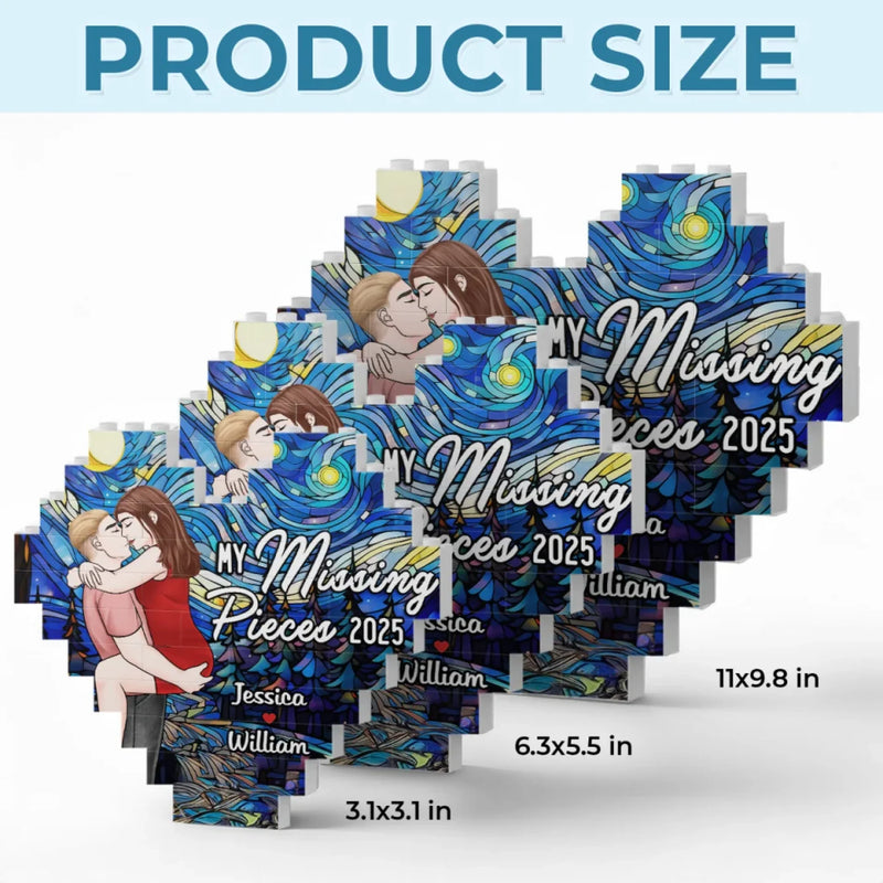 Custom Name Missing Piece Couple Gifts - Personalized Building Brick Blocks