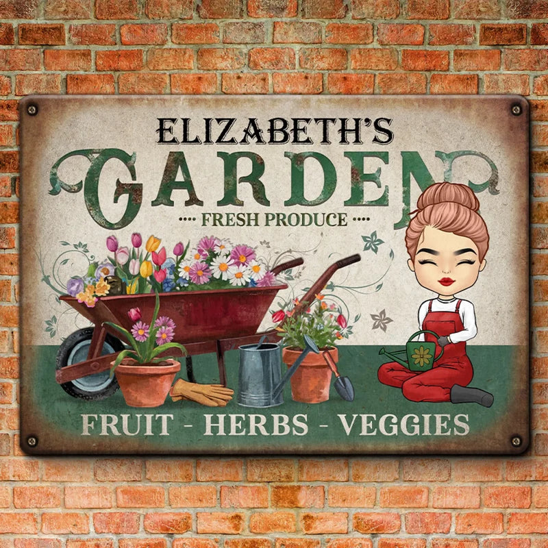 Fruit Herbs Veggies - Family Personalized Custom Home Decor Metal Sign - Gift For Yourself, Best Friends, Siblings, Family Members