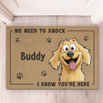 Custom Name Funny Dog Welcome Decor - Personalized Doormat