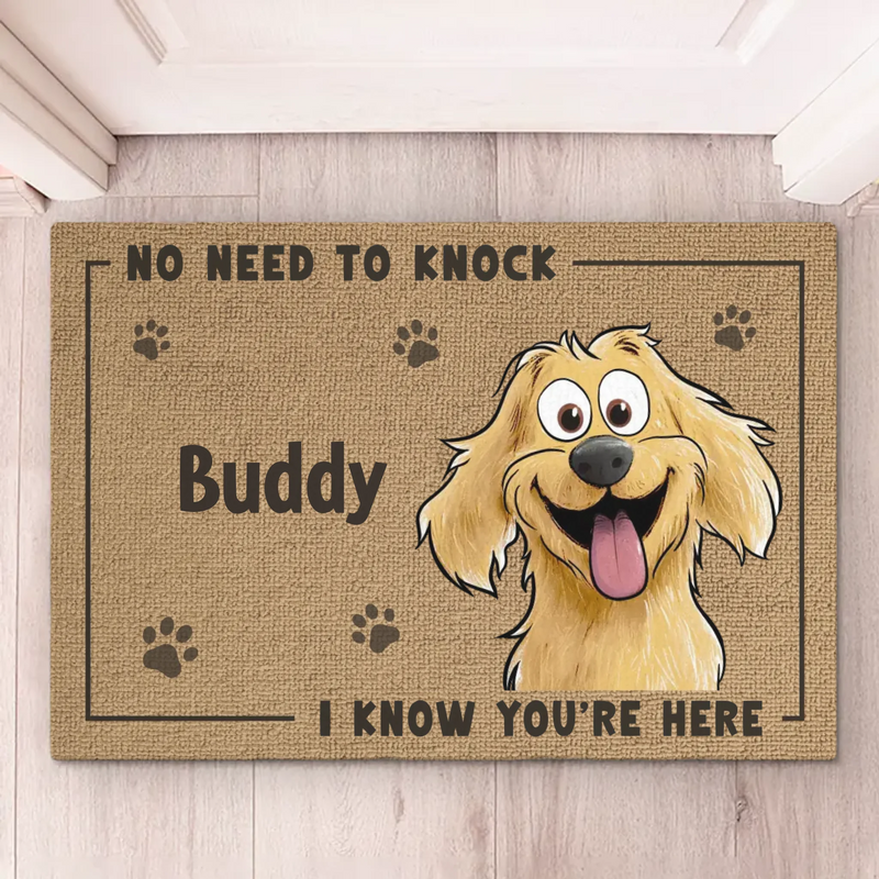 Custom Name Funny Dog Welcome Decor - Personalized Doormat