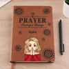In Prayer, We Find Strength - Family Personalized Custom Leather Journal - Gift For Yourself, Best Friends, Siblings, Family Members
