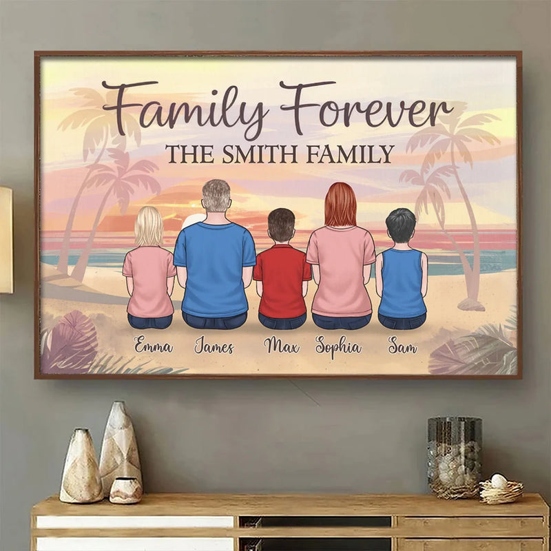 Family Forever, The Bonds That Hold Us Strong - Family Personalized Custom Horizontal Poster - Gift For Family Members