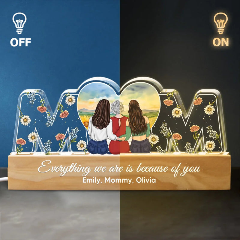 A Mother's Love Has No Boundaries - Family  Personalized Custom Acrylic Block 3D LED Night Light - Gift For Mom, Daughter