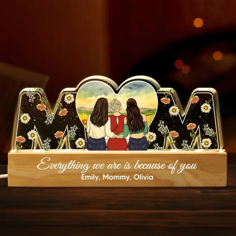 A Mother's Love Has No Boundaries - Family  Personalized Custom Acrylic Block 3D LED Night Light - Gift For Mom, Daughter