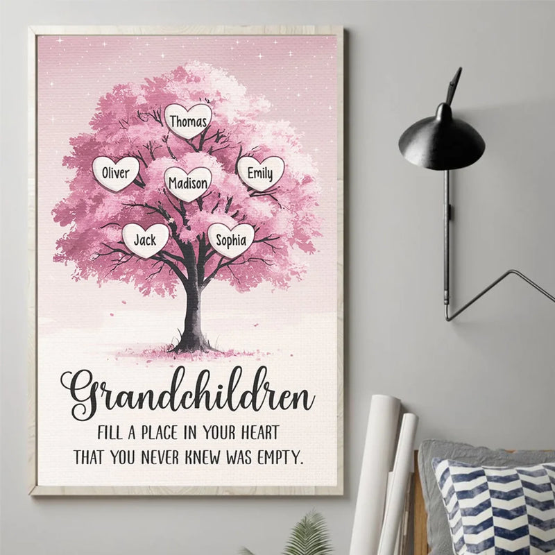 Grandchildren Are The Heartbeat Of A Grandparent’s Soul - Family Personalized Custom Vertical Poster - Gift For Grandma, Grandpa, Grandkid
