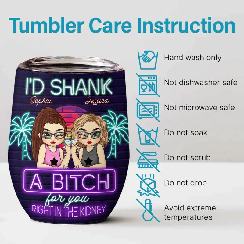 Custom Name Funny Best Friend Gifts for Women - Personalized Wine Tumbler