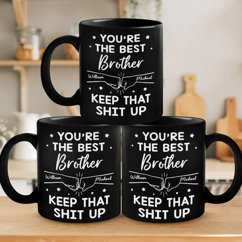 You're The Best Brother - Family Personalized Custom Black Mug - Gift For Family Members