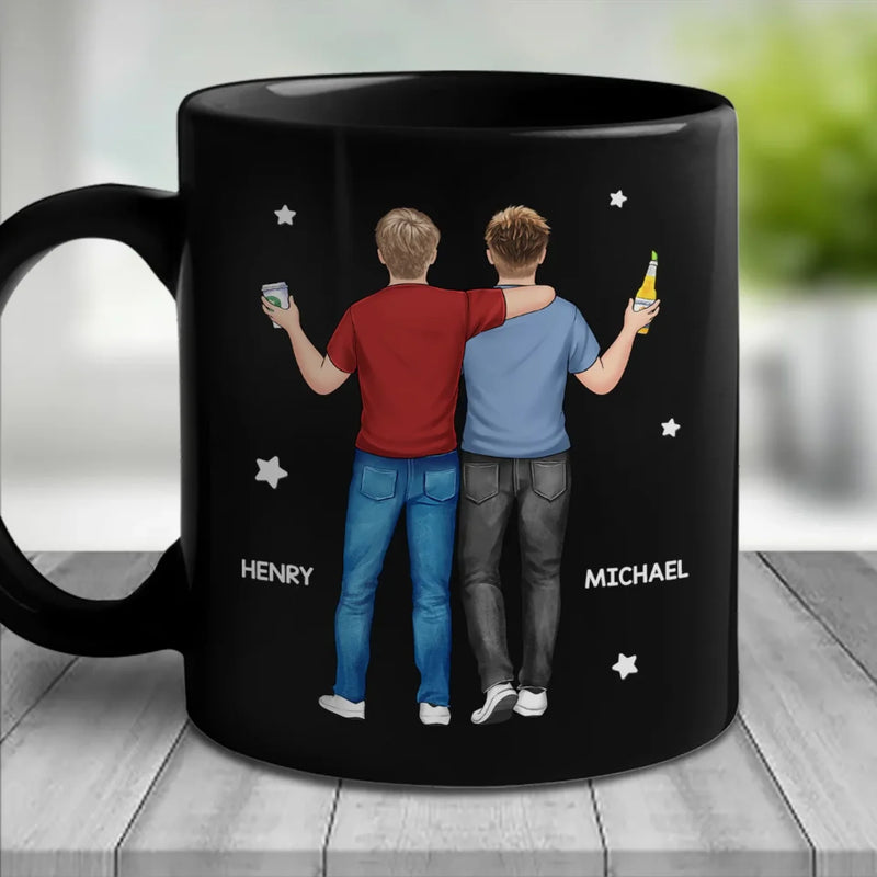 A Brother's Bond Is Unbreakable And Forever - Family Personalized Custom Black Mug - Gift For Family Members