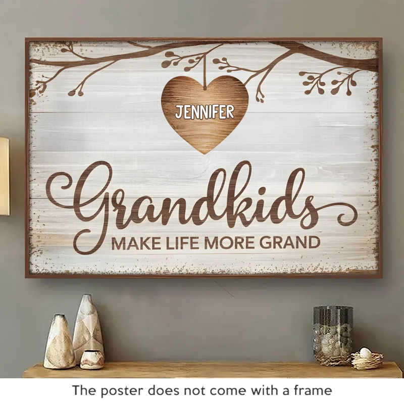 Custom Name Grandkids Family Gifts for Grandparents - Personalized Poster