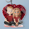 Partners In Crime And In Love - Couple Personalized Custom Shaped Acrylic Keychain - Gift For Husband Wife, Anniversary