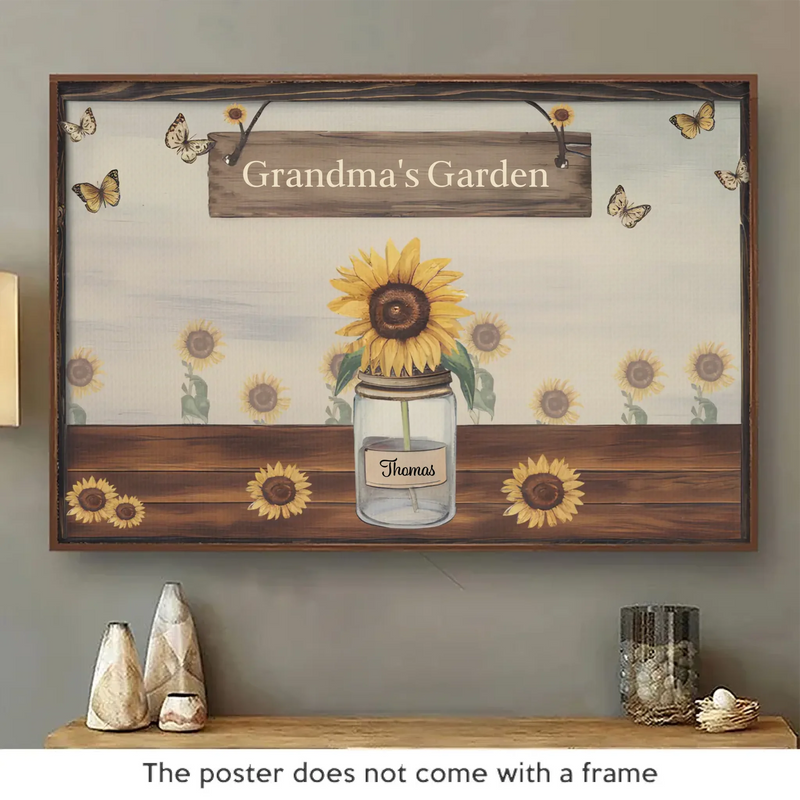 Custom Name Grandma's Garden Gifts for Grandma - Personalized Poster