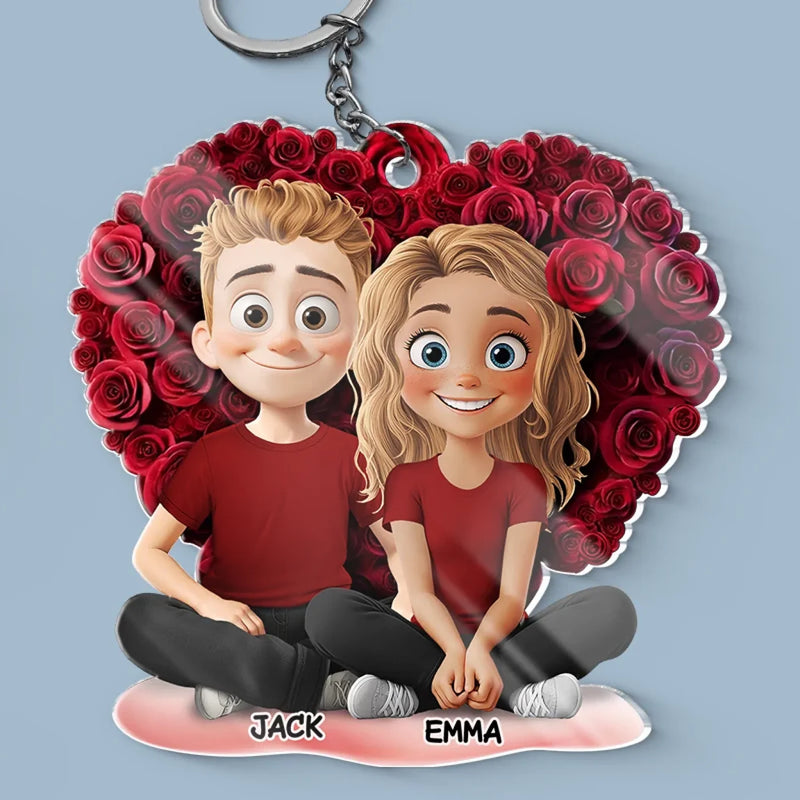 Partners In Crime And In Love - Couple Personalized Custom Shaped Acrylic Keychain - Gift For Husband Wife, Anniversary