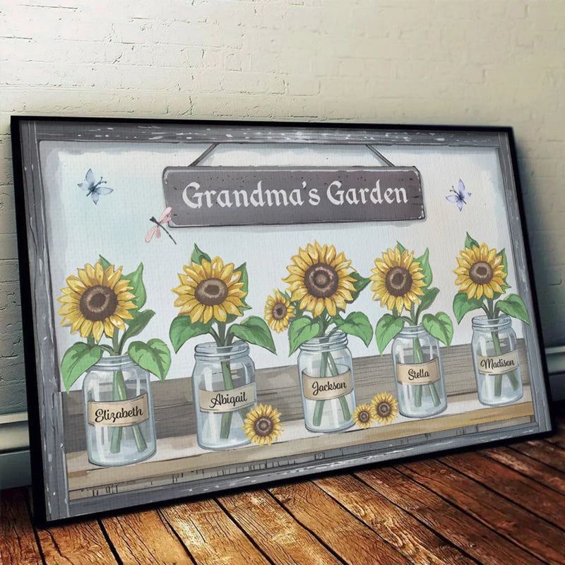 The Beauty Of Grandma’s Garden Is Rooted In Her Love - Family Personalized Custom Horizontal Poster - Gift For Mom, Grandma