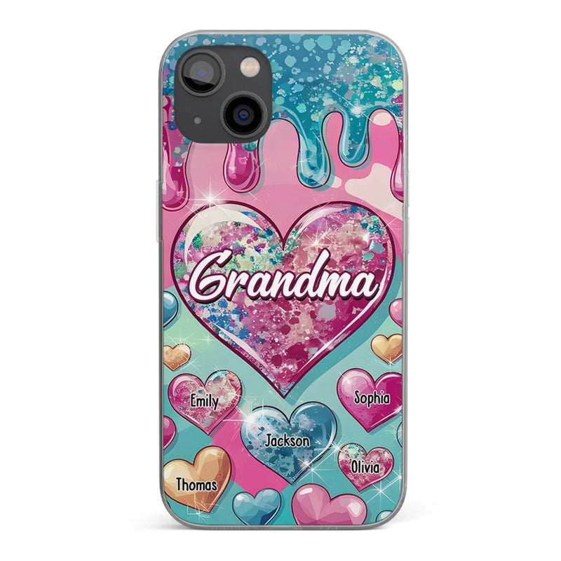Custom Name Heart Grandma Gifts - Personalized Phone Case