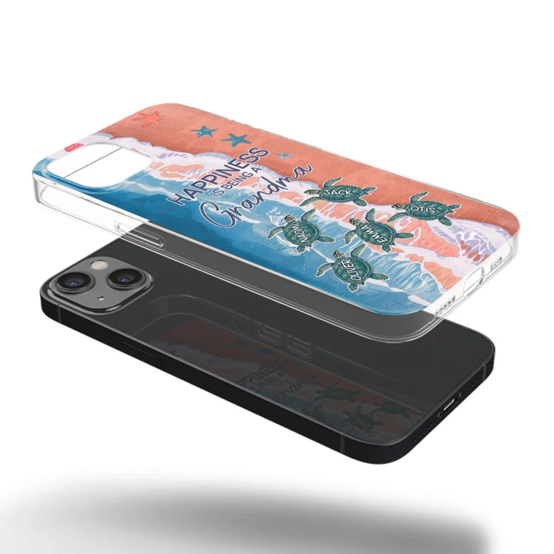 Happiness Is Being A Grandma - Family Personalized Custom 3D Inflated Effect Printed Clear Phone Case - Gift For Mom, Grandma