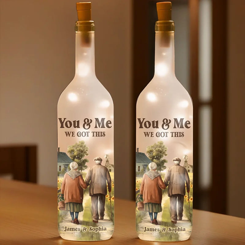 You & Me Forever, We Got This - Couple Personalized Custom Bottle Lamp - Gift For Husband Wife, Anniversary