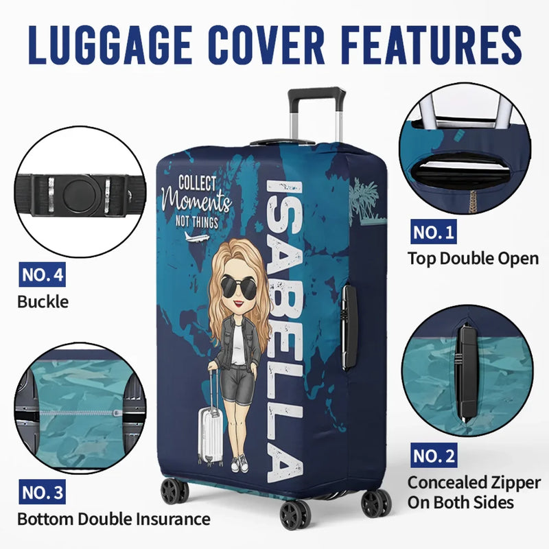 Journey To Where Your Heart Sings - Travel Personalized Custom Luggage Cover - Summer Vacation Gift, Gift For Adventure Travel Lovers