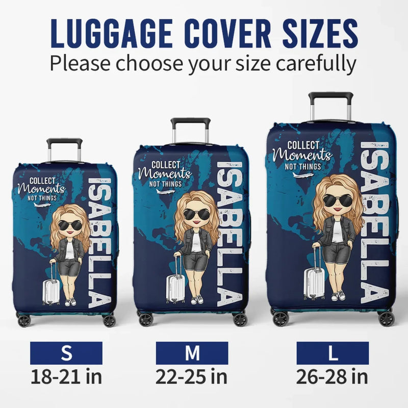 Journey To Where Your Heart Sings - Travel Personalized Custom Luggage Cover - Summer Vacation Gift, Gift For Adventure Travel Lovers