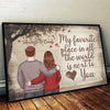 My Heart Is Yours - Couple Personalized Custom Horizontal Poster - Gift For Husband Wife, Anniversary