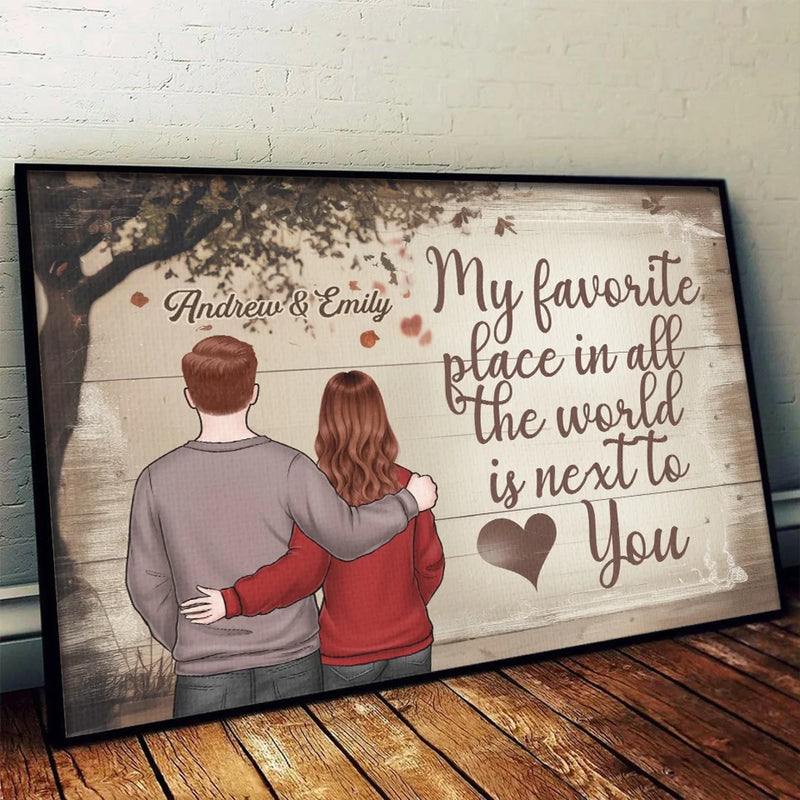 My Heart Is Yours - Couple Personalized Custom Horizontal Poster - Gift For Husband Wife, Anniversary