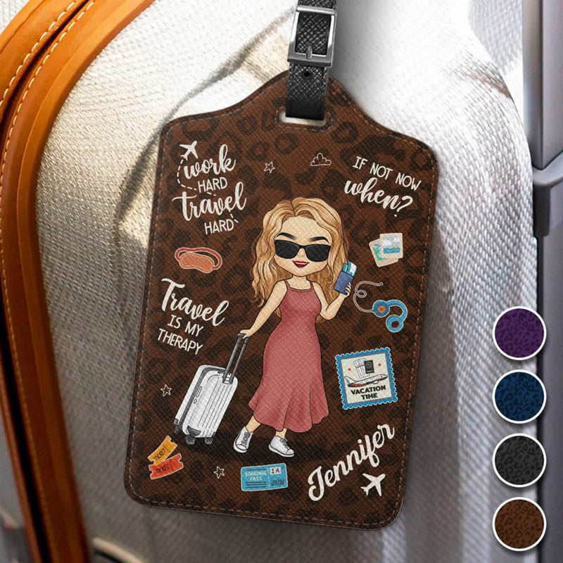 Travel Now Or Never - Travel Personalized Custom Luggage Tag - Holiday Vacation Gift, Gift For Adventure Travel Lovers