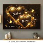 Custom Names and Date Love Gifts for Couples - Personalized Poster