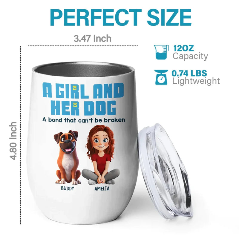 My Best Friend Has Four Paws - Dog Personalized Custom Wine Tumbler - Gift For Pet Owners, Pet Lovers