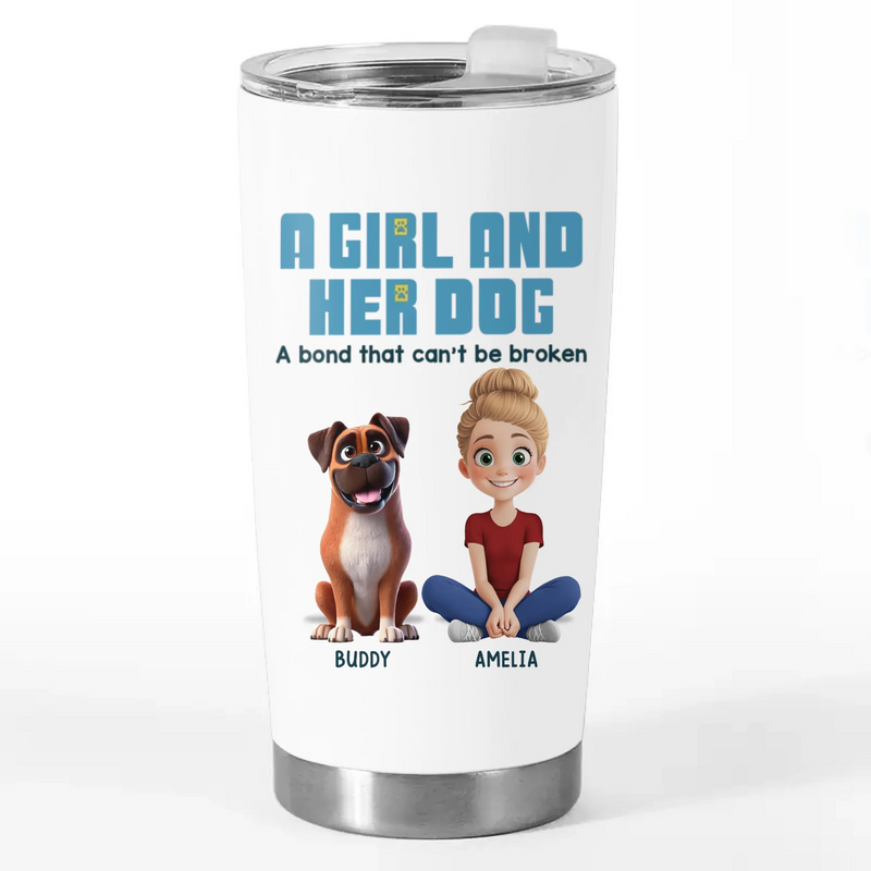 Custom Name Dog Lover Bond Gifts - Personalized Wine Tumbler
