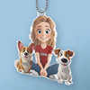 Forever Bonded By Love And Paws - Dog Personalized Custom Car Ornament - Acrylic Custom Shaped - Gift For Pet Owners, Pet Lovers