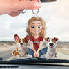Forever Bonded By Love And Paws - Dog Personalized Custom Car Ornament - Acrylic Custom Shaped - Gift For Pet Owners, Pet Lovers
