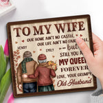 Custom Funny Wife Love Quote Anniversary Gifts - Personalized Wooden Plaque