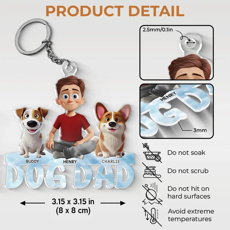 Love Is A Wagging Tail - Dog & Cat Personalized Custom Shaped Acrylic Keychain - Gift For Pet Owners, Pet Lovers