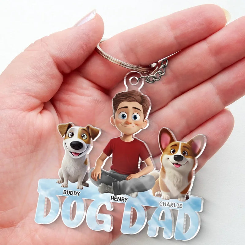 Love Is A Wagging Tail - Dog & Cat Personalized Custom Shaped Acrylic Keychain - Gift For Pet Owners, Pet Lovers