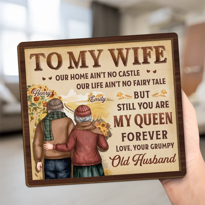 You Are My Home - Couple Personalized Custom 2-Layered Wooden Plaque With Stand - Gift For Husband Wife, Anniversary