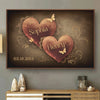 Together, Our Hearts Create A Love Story - Couple Personalized Custom Horizontal Poster - Gift For Husband Wife, Anniversary