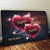 Two Hearts, One Soul - Couple Personalized Custom Horizontal Poster - Gift For Husband Wife, Anniversary